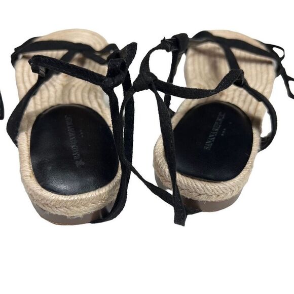 Banana Republic Leather Gladiator Style Espadrille Flat Sandals Women’s Size 7.5 - Picture 3 of 6